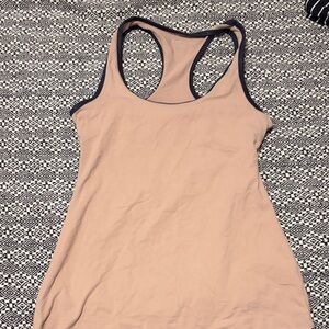 Beyond Yoga Tan and Black Trim Tank Top